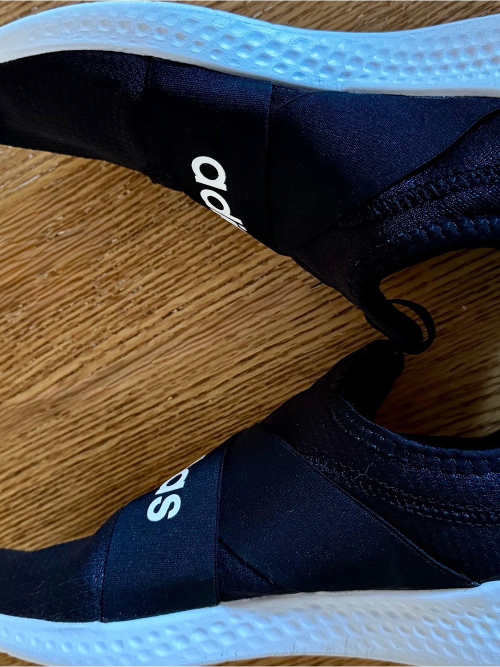 adidas Black Slip-On Athletic Sneakers with White Soles - Picture 12 of 12